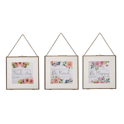  Glass Floating Frame Set of 3 Spring Home Decorations