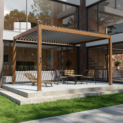 Cadre en aluminium pour pergola à persiennes avec toit réglable imperméable