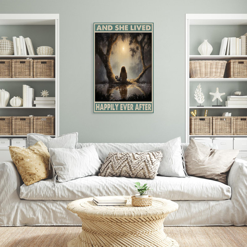 «And She Lived Happily Ever After», reproduction d'art sur toile rectangulaire 1 pièce, H 14 po x l 11 po x P 1,25 po