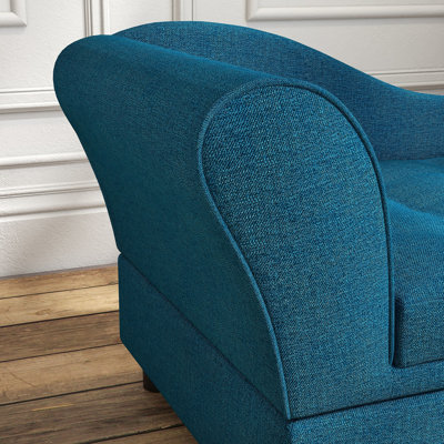 Lit pour chien surélevé bleu foncé avec coussin moelleux et rangement caché, idéal pour les petits chiens moyens