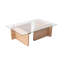 Table basse moderne avec plateau 100% verre trempé, 41,3 po x 11,8 po x 25,6 po | Structure robuste en panneau de particules enduit 100% mélamine, épaisseur: 0,7 pouce | Design élégant parfait pour le salon et les espaces contemporains, durable et é-839533867