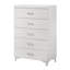 Commode de rangement en bois blanche à 5 tiroirs pour meubles de chambre à coucher | Idée de cadeau