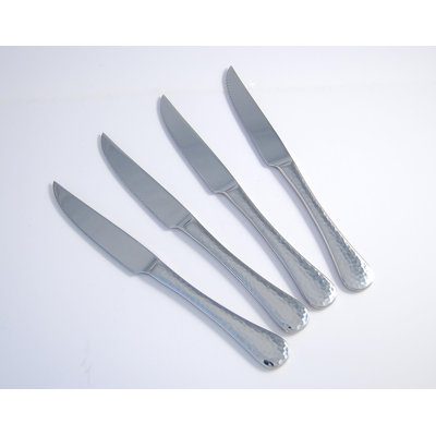 Charlton Home® Sechrist 4 Piece 13% Bright Chrome Steel Steak Knife Set