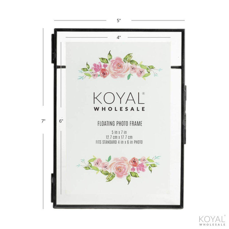 Metal Matte Floater Picture Frame with Mat, 7" x 5"