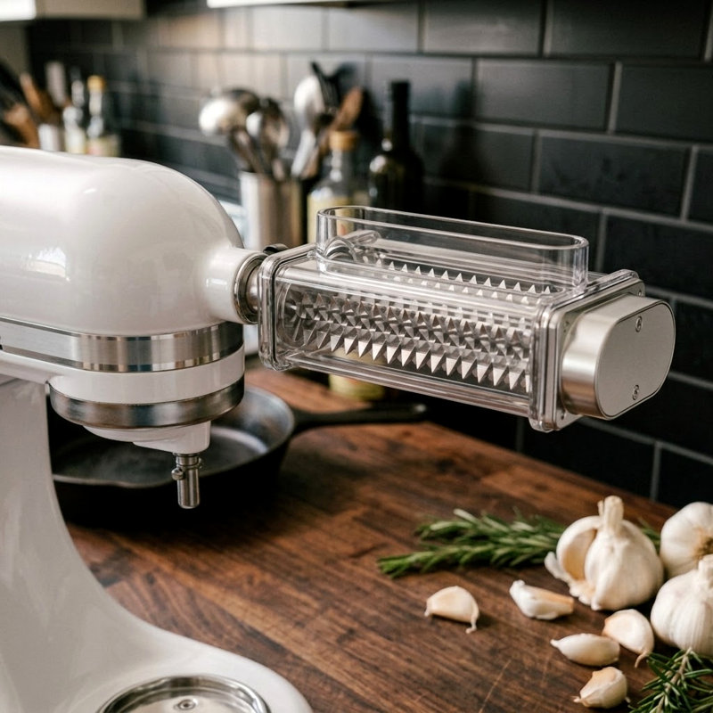 Masticating Juicer Attachment Compatible with KitchenAid Stand Mixers, Slow Cold Press Juicer, Dual Feed Chutes, for Fruits and Vegetables
