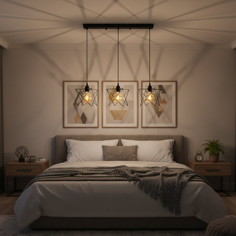 Starling 3-Light Abstract Geometric Chandelier