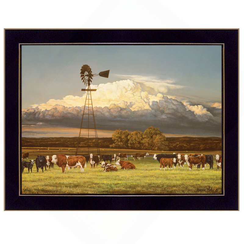 «Summer Pastures» par Bonnie Mohr, reproduction encadrée prête à être accrochée