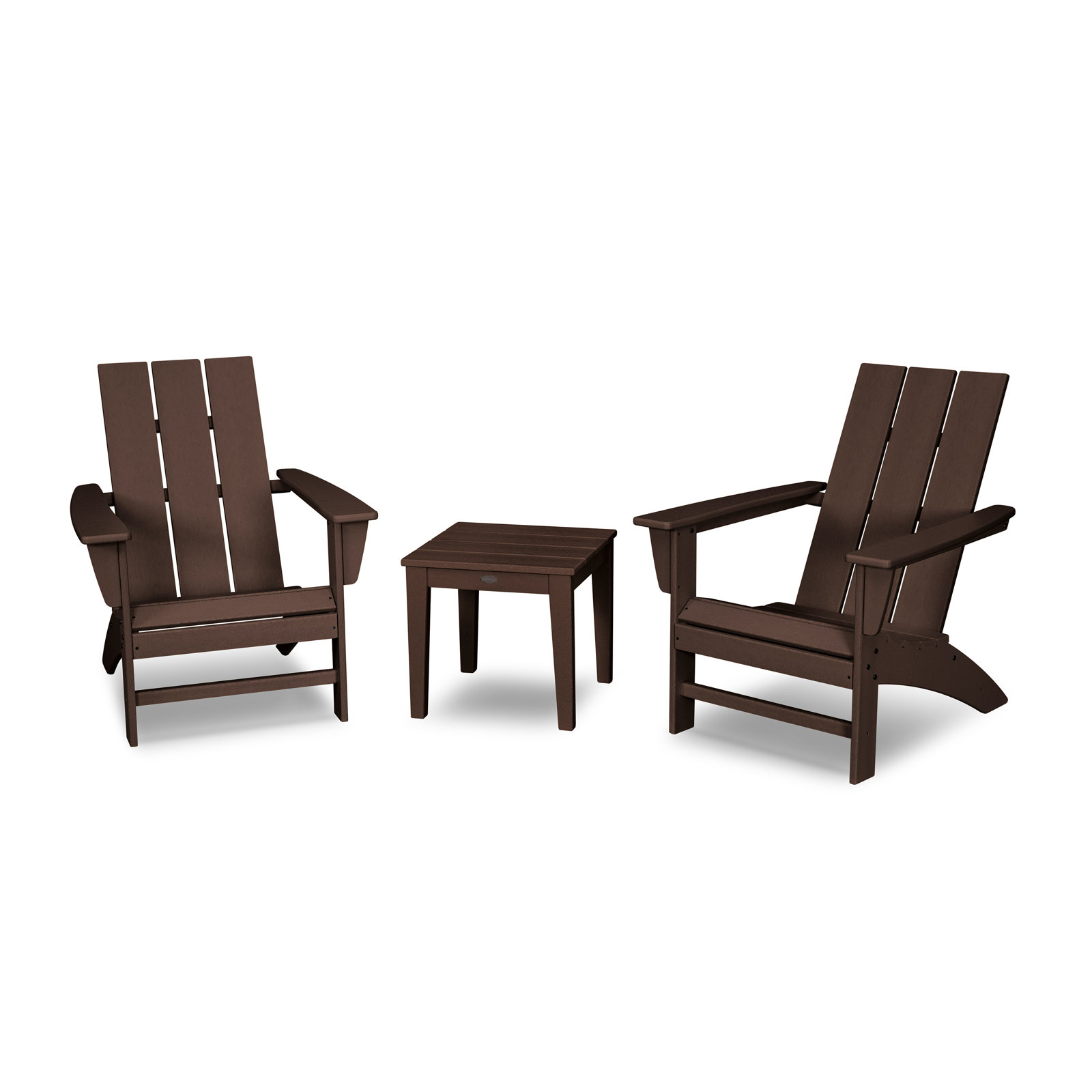 POLYWOOD Modern Adirondack 3-Piece Set, Mahogany