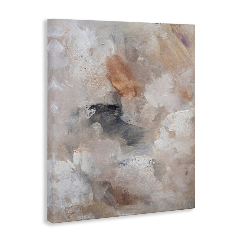 Art mural abstrait sur toile Cradled Neutral, design par Hope Bainbridge, H 20 po x l 16 po