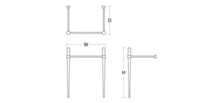 Memoirs® Console Table Legs for K-2269 Memoirs® Sink, Vibrant Brushed Bronze