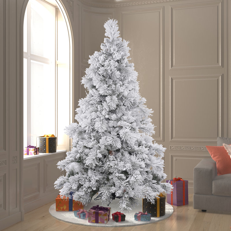 Alberta Flocked Artificial Christmas Tree Unlit, 7.5'