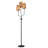 70" 3-Light Rattan Tree Floor Lamp, Black Metal Standing Lamp with 3 Bulbs Included