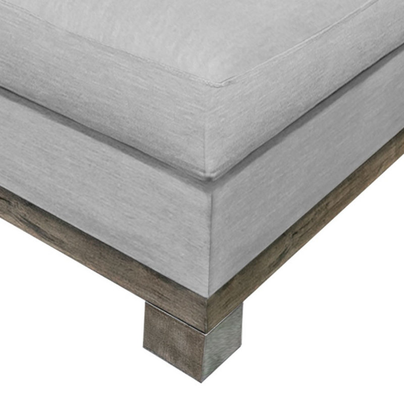 Chaise longue modulaire Sama RAF, coussin, 67 pouces, bois massif, polyester, Beige