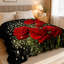 Couverture en peluche rose, rose chaud imprimé floral douillet chaud pour canapé-lit décoration de la maison-134396998