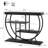 39" Farmhouse Console Table, 4-Tier Storage, Semi-Circle Metal Frame