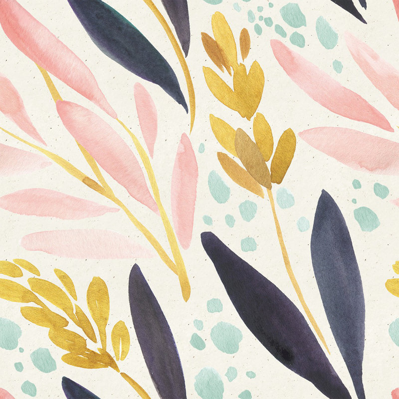 Peel & Stick Floral Tile, 2.08' W x 10.42' L