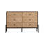 Buffet décoratif en bois massif doré et noir
