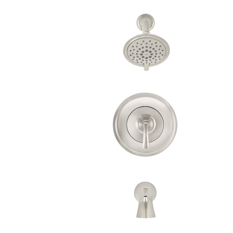 Robinet de baignoire et douche thermostatique avec inverseur Patience, Nickel poli