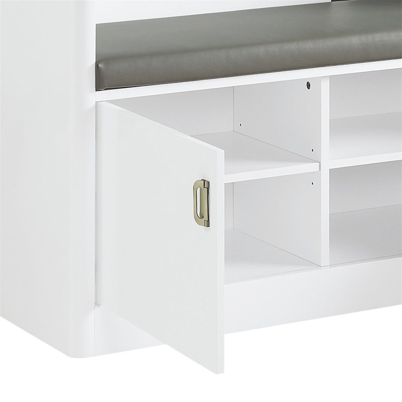 Buck II White High Gloss Finish Hall Tree