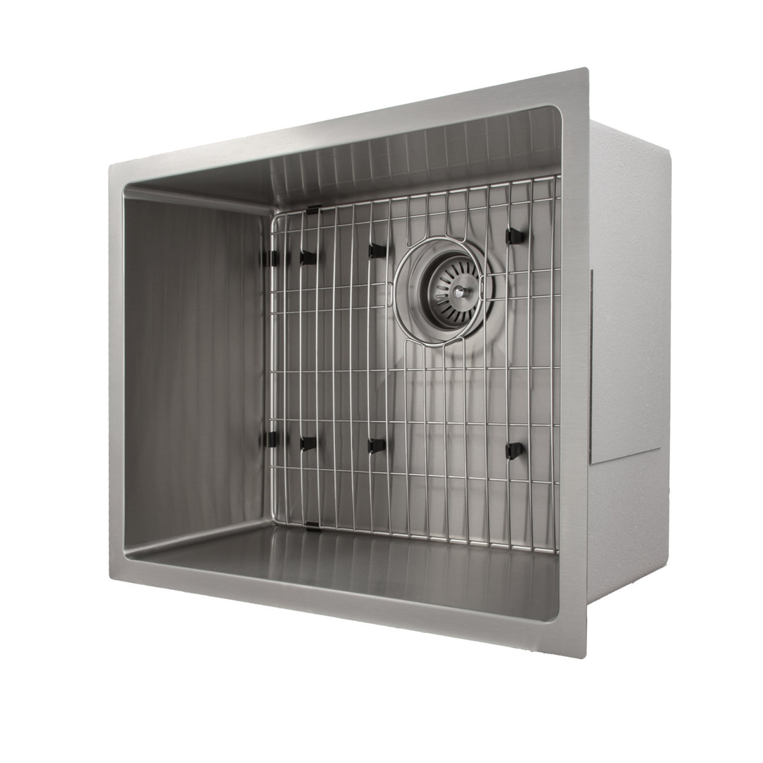 ZLINE 23 in. Meribel Undermount Single Bowl Stainless Steel Kitchen Sink with Bottom Grid (SRS-23) ZLINE