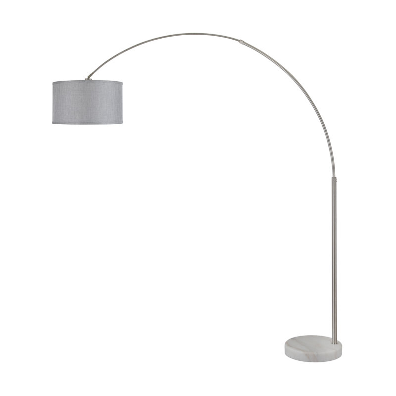 Lampe sur pied arquée Humairah, gris, Chrome