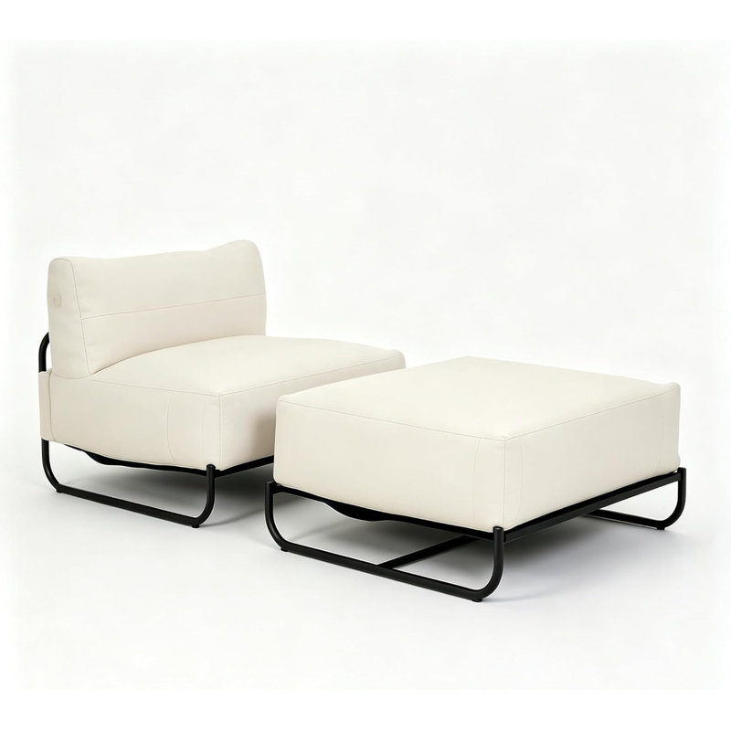 Ensemble de canapé-lit simple avec repose-pieds Leisure, Gris