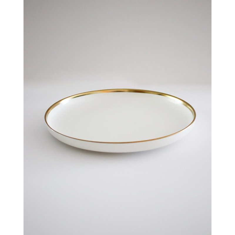 «The Luxury Collection» - Assiette blanche avec bordure dorée - grand 10 po