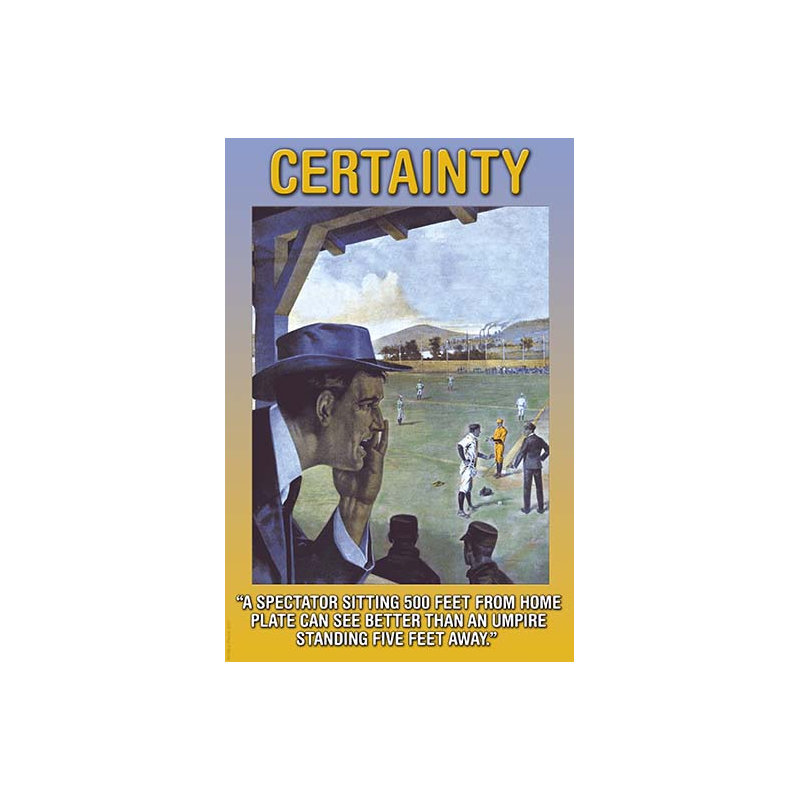 « certitude » par wilbur pierce, affiche rétro, 66" H x 44" W