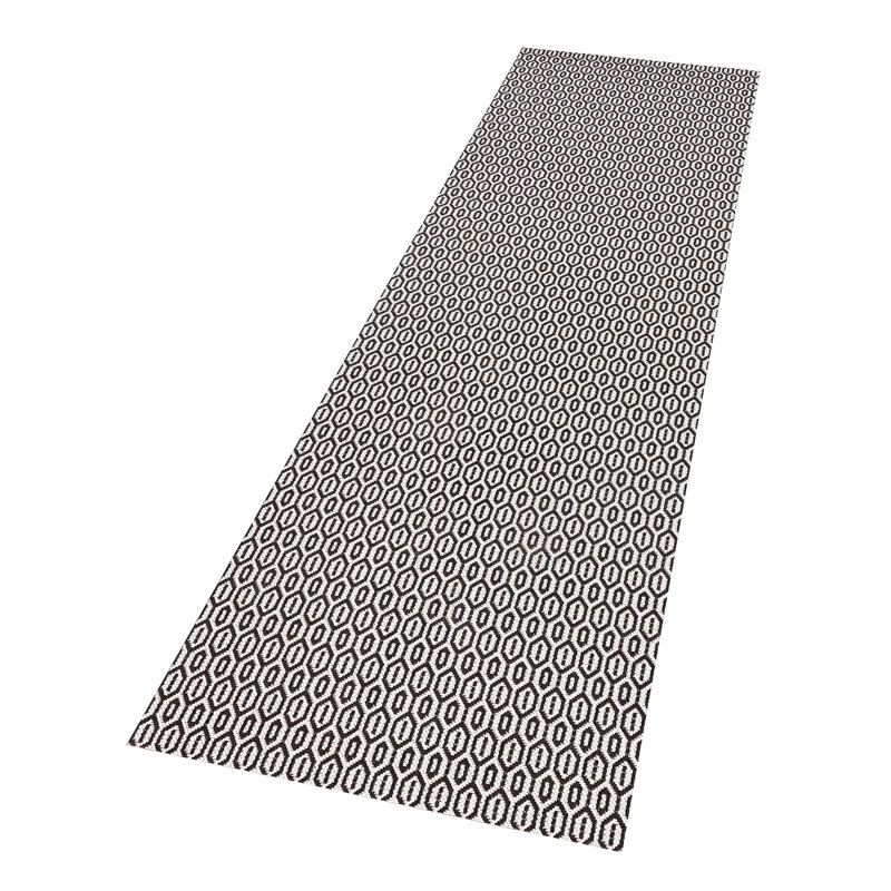 Meadow Flatweave Black Rug, Runner 80 x 200 cm