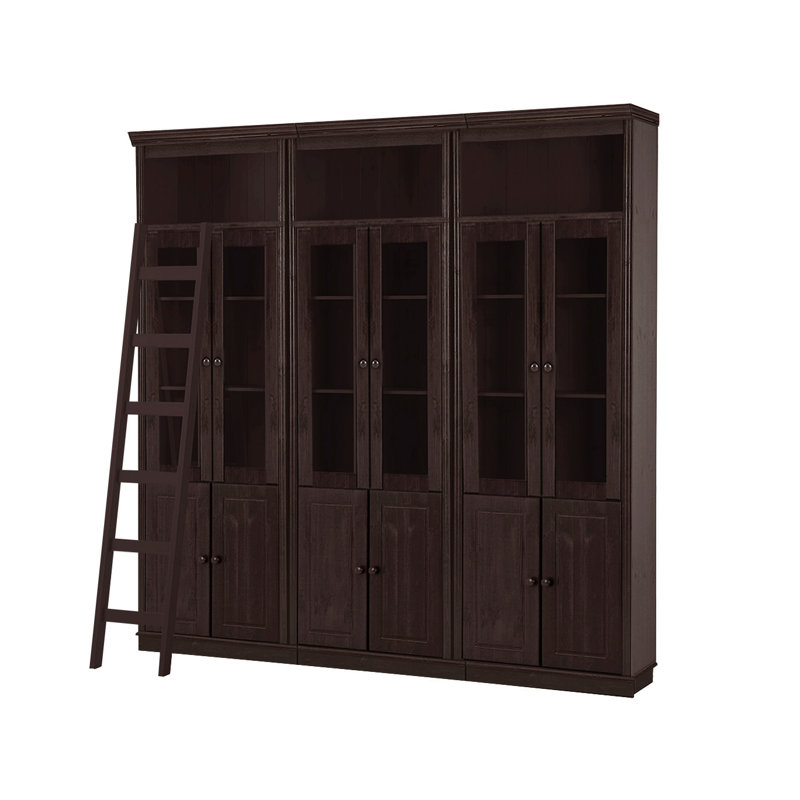 Deirra 223 cm H x 222 cm W Library Bookcase, Brown