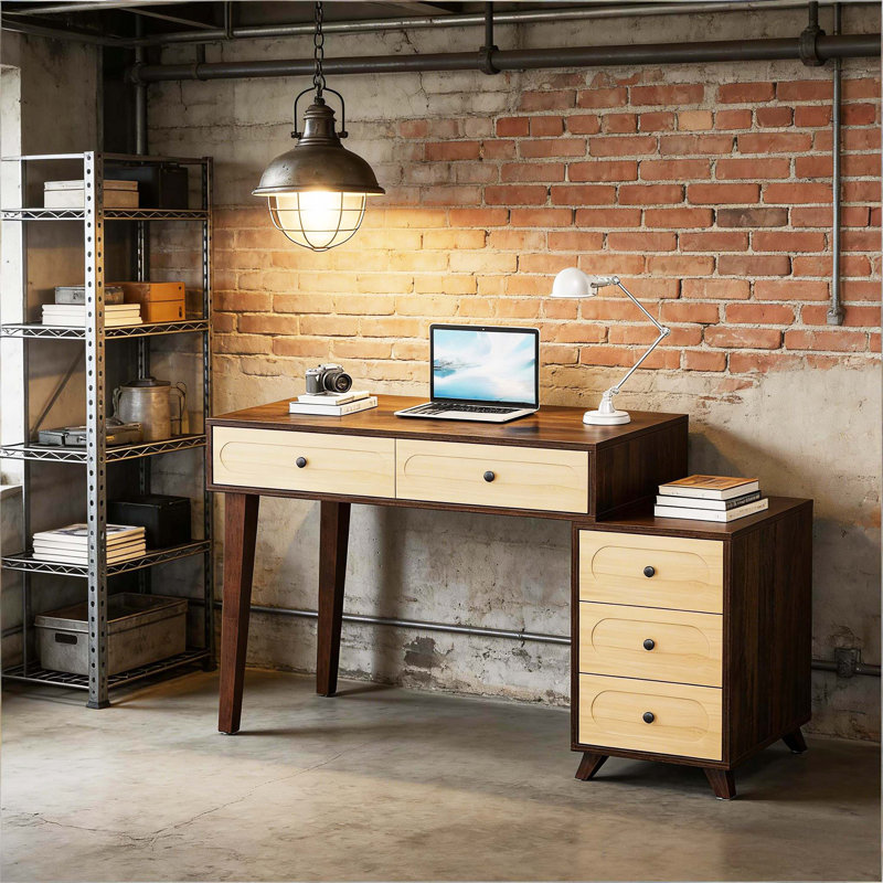 Table d'écriture de style tiroir de maison, bureau de travail quotidien pratique pour ordinateur