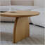 Table basse ovale avec placage en bois massif, centre de table moderne en bois massif de couleur naturelle, table d'appoint pour salon, petit espace, bureau, facile à assembler
