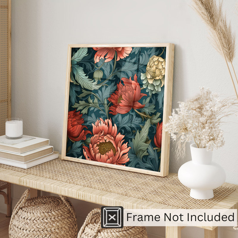 Floral, William Morris, reproduction d'art classique sans cadre, H 20 po x l 20 po