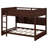 Queen Over Queen Bunk Bed, Solid Wood Bunk Bed Frame With Built-In Storage Cabinets, Station, Ladder, Safety Guardrails-114248951