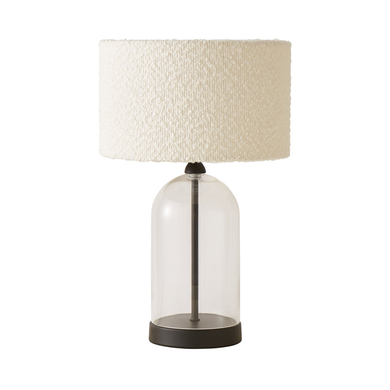Glass Desk Lamp, Black, Cream