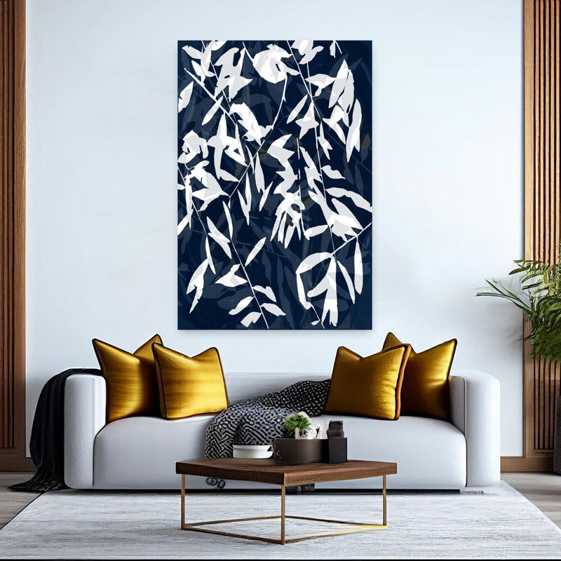 Art contemporain contemporain, arbre de bambou abstrait, H 60 po x l 40 po
