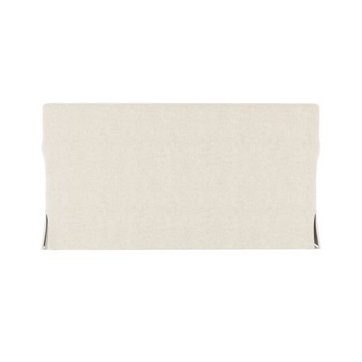 Ludlow Rolled-Arm Skirted Loveseat, 34" H x 60" W x 38" D, Box Weave Linen Blue Print, Weathered