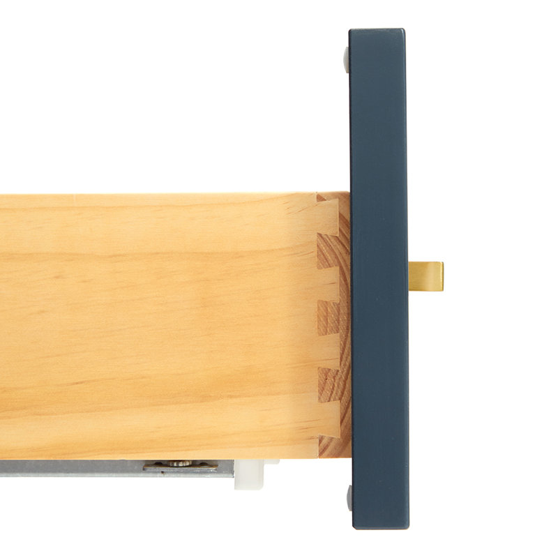 Freitas 48'' Solid Wood Single Bathroom Vanity, Midnight Blue, Rectangle, White Quartz