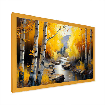 «Path Into The Yellow Forest IV - Forest», reproduction d'art sur toile encadrée