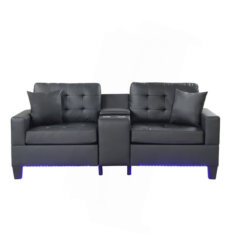 Canapé rembourré en PVC avec lumières DEL