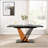 61.81(46.46) Inch Extendable Dining Table, Modern Geometric Rectangular Table With Sturdy Frame And MDF Base-364357013