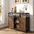 Heloise 39.37" Sideboard Buffet Cabinet With Sliding Barn Doors For Living Room, Dining Room, Kitchen, Hallway