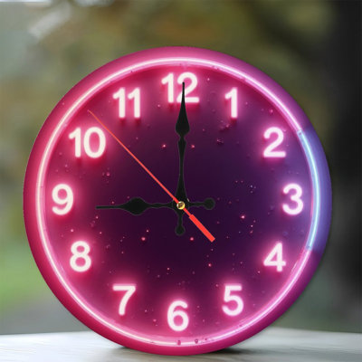 Horloge rose néon