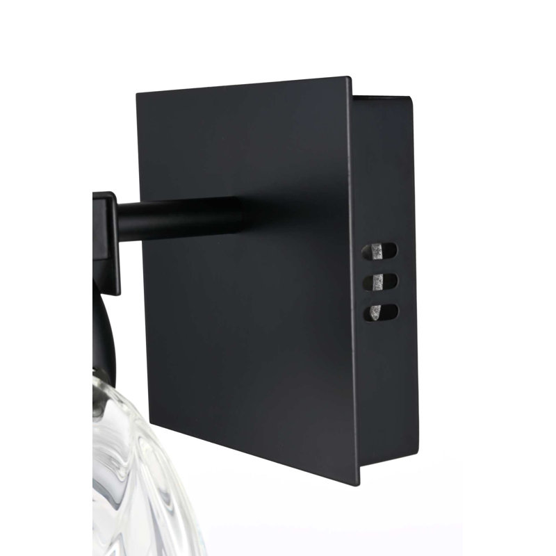 Applique murale noire en cristal 6 pouces Cambell, Noir