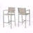 Set Of 2 Outdoor Patio Barstools, Grey Mesh Fabric With Rust-Proof Aluminum Frame