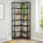 78.74" Tall 7-Tier Industrial Corner Bookshelf Tall Wood Metal Etagere Display Shelf For Home Office-735428893-723279324