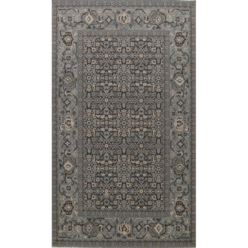 Tapis bleu clair / gris clair en laine Ziegler