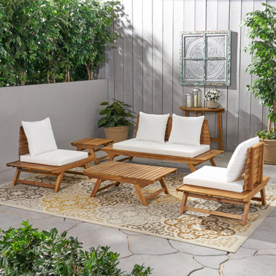 Aticus Acacia 4 - Person Patio Conversation Set with Cushions