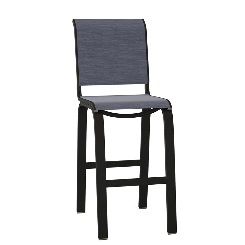 Tabouret de bar 29,5 po Holna, Noir texturé, Denim Augustine