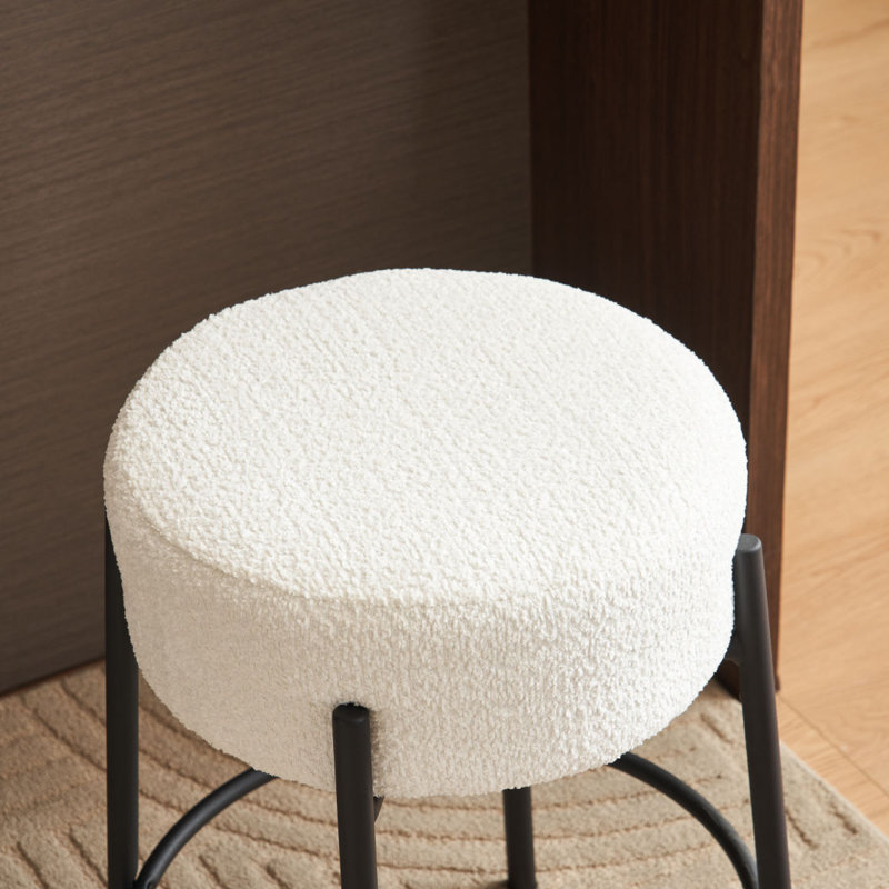 " Tall, Round Bar Stools, Set Of  - Contemporary Upholstered Dining Stools  Kitchens, Coffee Shops And Bar Stores - Includes Sturdy Hardware Support Legs